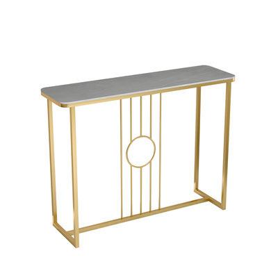 China Modern light luxury marble stainless steel entry table living room door divider table gold console home furniture for sale