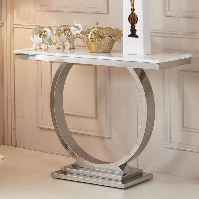 China Other Northern Europe Entrance Table Modern Design Luxury Console Table With Gold Frame for sale