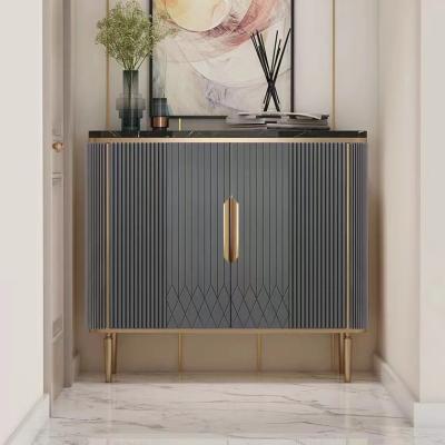 China Modern Nordic Style Locker Marble Porch Hallway Decoration Storage Table Shoe Cabinet for sale