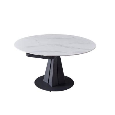 China Rock Modern Foldable Telescopic Slab Round Dining Table Multifunctional Rotating Chair Combination Household for sale