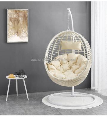 China Cheap Adult Modern Wicker Indoor Outdoor Cocoon Metal Cocoon Balcony Bird Nest Chair Rattan Swing Egg Hanging Chair for sale