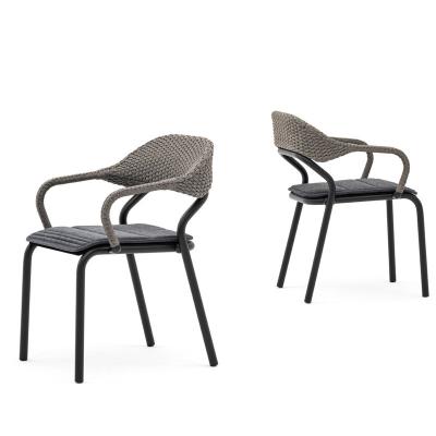 China High Quality Modern Italian Styles Aluminum Frame Black Gray White Outdoor Furniture Relax Chairs Rattan for sale