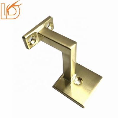 China LD Modern Interior Wall Mounted Metal Brackets Brass-plated Square Base For Wooden Railing (HB-603) for sale