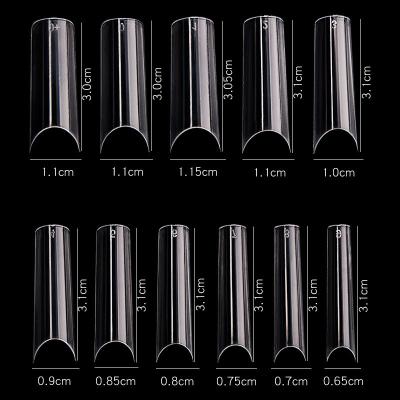 China Easy Apply Amazon Hot Selling Long XXXL 500pcs /bag Super Natural ABS Clear Ballerina No C Curve Coffin Full Cover Fake Nail Tips for sale