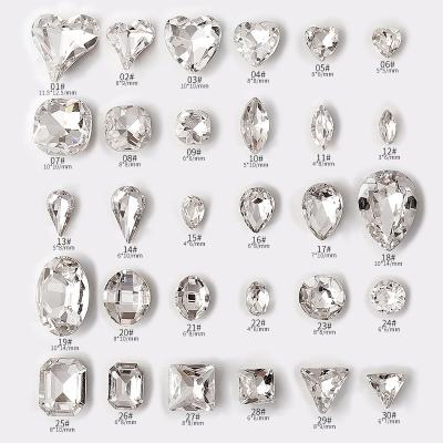 China Wholesale Fashionable Shiny Pointed Back Shape Nail Special Crystal Decoration Clear Silver Nail Rhinestone for sale