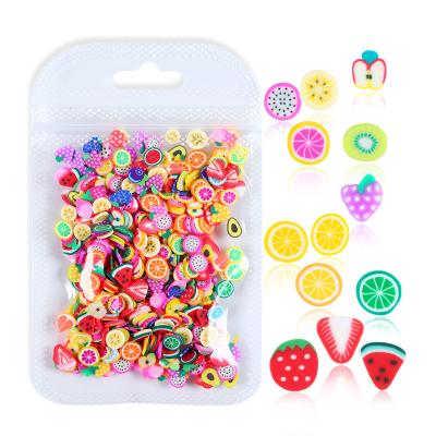 China Different 3D Clay Fruit Strawberry Watermelon Nail Art Decoration Gel Nail Art Charms Summer Fruit Nails 10g/Bag for sale