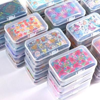 China Holographic Nail Art Foil Stickers New Style 4X50cm Nail Art DIY Transfer Decoration Butterfly Flowers Eco-friendly Material for sale