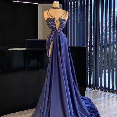 China Strapless Innova Quinceanera Long Dress Women's Banquet Anti-wrinkle Stage Wear Blue Runway Evening Dresses Prom Maxi Dress Ball Gowns for sale