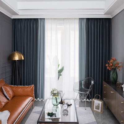 China Blackout 100 Plus Black Striped Polyester Noise Reduction Window Curtains Insulated Full Shaded Drapes for sale