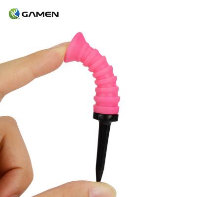 China GAMEN Rubber Plastic Golf Tee Recycled Pride Performance Rubber Cushion Wedge Eco Friendly Reusable Golf Tees Wholesale Plastic for sale