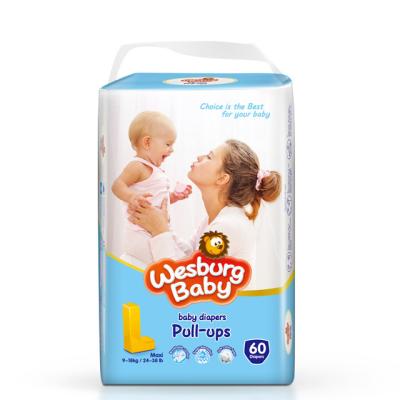 China China Baby Diapers Factory Disposable Baby Diaper Pants Baby Printed Pull Up Diaper for sale