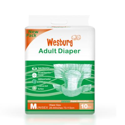 China Free samples adult disposable wesburg plain weave diaper adult diaper for sale