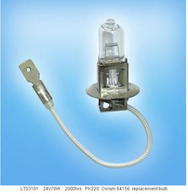 China Osram 64156 24V 70W PK22S base Dental light bulbs LT03101 with iron pan and leading wire for sale