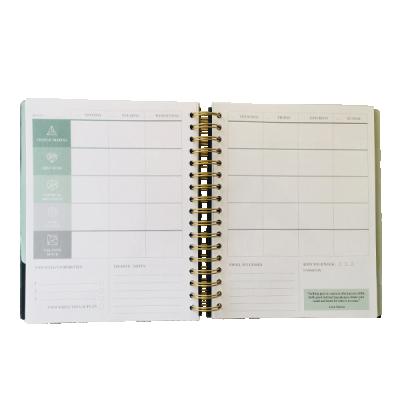 China Best Organizer Spiral 2020 Planner Agenda Book Colorful Printing Diary Book for sale