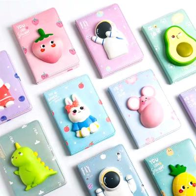 China Hardcover book top selling squishy-Japanese small amount of stationery products 2021 diary for girls a5 cute decompression notebook for sale