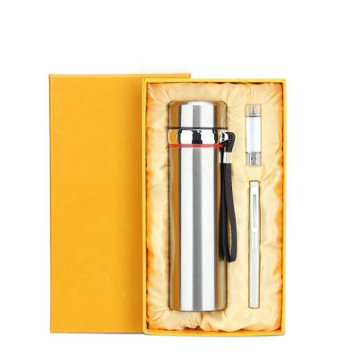 China 2020 Premium New Gift Logo Printing USB Vacuum Cup Pen / Wholesale Good Quality Business Gift Set for sale