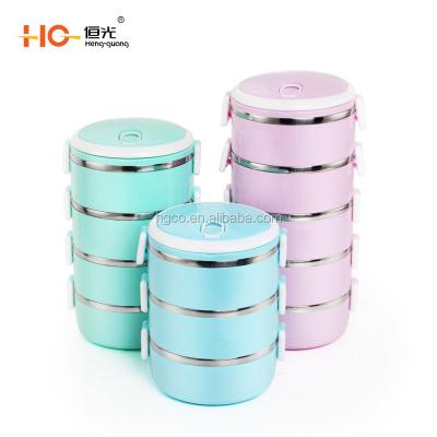 China Freshness Preservation Hg 4 Layers Colored Stainless Steel Tiffin Bowl Tiffin Food Carrier Insulated Tiffin Insulated Bowl With Hot Food for sale