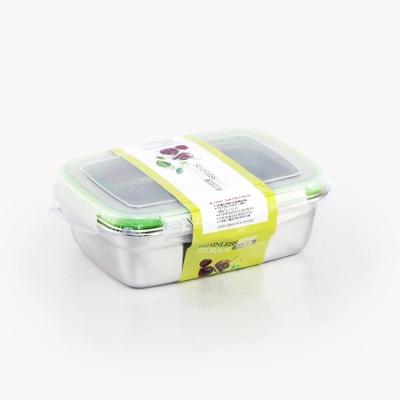 China Sustainable 304 Stainless Steel Lunch Box Food Container Storage Box 600ml/1200ml/2150ml LIDL for sale