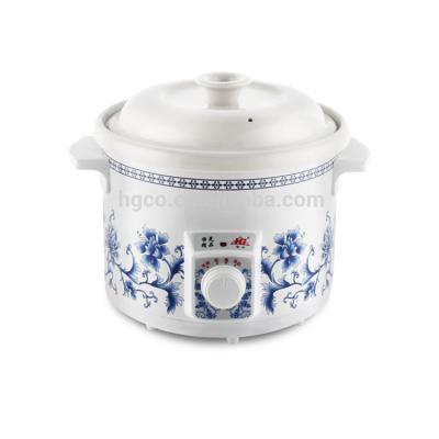 China Hot Selling White Ceramic Electric Slow Cooker Pot Sustainable Electric Stew Pot for sale