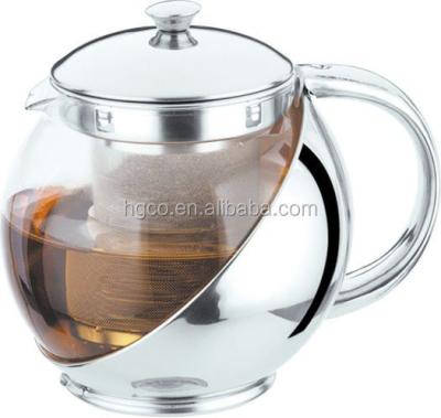 China Viable Glass Teapot With Stainless Steel Infuser / Kettle Youli With Pyrex Glass for sale