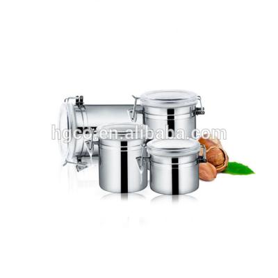 China Freshness Preservation Stainless Steel Canister Sets Eco - Friendly Coffee Bean Sugar Tea Storage Jar Amazon for sale