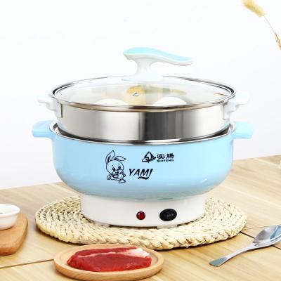 China Garage Amazon universal electric noodle hot pot with steamer soup mini non-stick bottom electric pot multi-function electric pan for sale