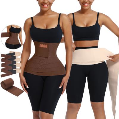 China Breathable Wholesale Custom One Size Fits All Belly Bandage Waist Trainer Latex Wrap Belt Compression Band for sale