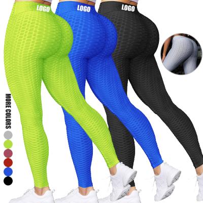 China 78% Polyester + 22% Spandex Customs Jacquard Slimming High Waist Gym Leggings Workout Tight Women Clothing for sale