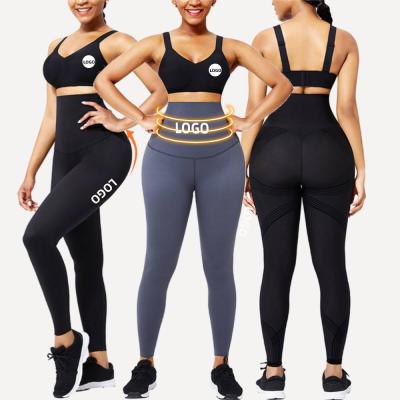 China HEXIN Breathable Sportswear Private Label High Waisted Gaiters Tummy Control Stretching Seamless Women Yoga Bra Workout Pants Set for sale