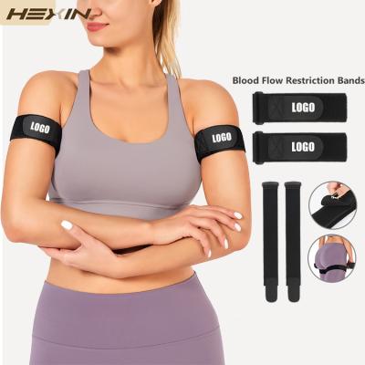 China HEXIN Breathable Custom Logo 1 Pair Exercise Workout Elastic Bands Arm Muscle Blood Flow Restriction Band 2 In Wide for sale