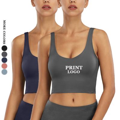 China Shirts & Dropshipping Solid Color Custom Woman Yoga Bra Workout Seamless Clothes Tops for sale