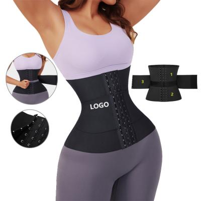 China Wholesale Custom Breathable Control 3 Hooks Elastic Waist Trainer Corset Women Slimming Belt for sale