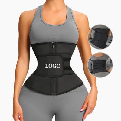 China Custom Branded Breathable Hot Selling Black Logo Corset Tummy Control Private Label Latex Waist Trainer Slimming Waist Trimmer Belt for sale