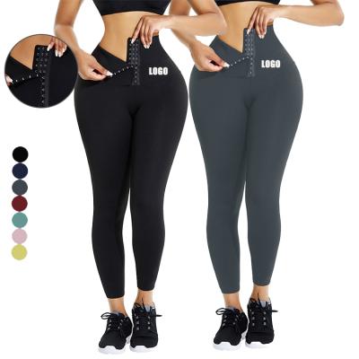 China Breathable Adjustable Trainer Coset Waist Slimming Leggings 3 Hooks Customs Push Up Legging for sale