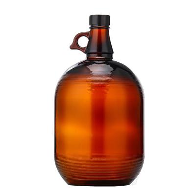 China Wholesale Hot Brown 4000ML Beverage Wine Bottle Glass OEM Sealed Large Large Capacity Whiskey Grape Wine Decanter for sale