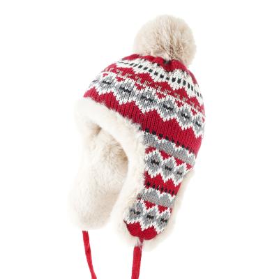 China COMMON women knitted hat female ear hearing protection warm hat Lei Feng Cap Outdoor Autumn Winter knitted indoor imitation rabbit hair hat for sale