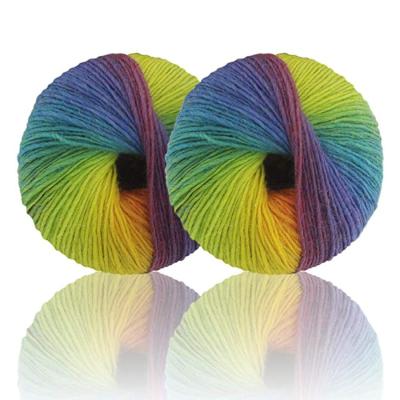 China 50g/Roll 100% Wool Soft Progressive Multicolor Crochet Yarn Knitting Yarn For Clothing Hat And Scarf Fancy Yarn for sale