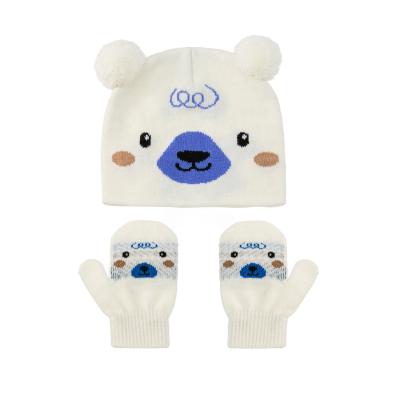 China Winter Beanie Hat Gloves Character Kids Set for sale