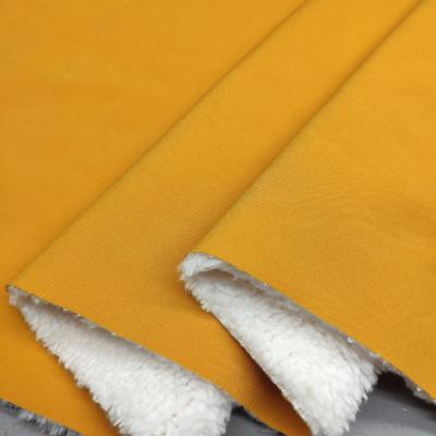 China High Quality Waterproof Knitted 100 Polyester Pongee Bonded Sherpa Fleece Fabric For Winter Wear for sale