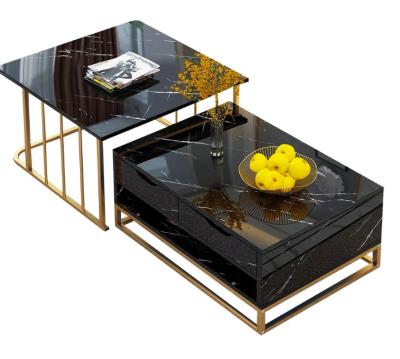 China Wholesale Attractive Metal Accent Black Table Durable Coffee Table for sale