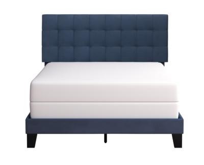 China (Size) Adjustable Popular Professional Custom Blue Velvet Upholstered Bed Set Furniture for sale