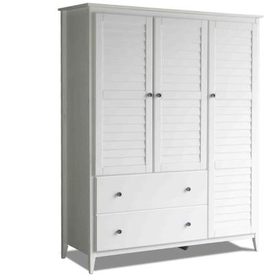 China Greenport 3 Door Solid Wood Wardrobe (Other) Adjustable Popular Durable Bedroom Furniture for sale