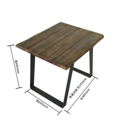 China EUROPEAN Hot Sale Cheap Solid Wood Top Small Square Dining Tables With Metal Frame for sale