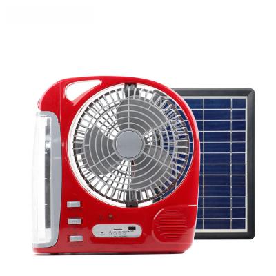 China Commercial 8-inch multifunctional solar USB rechargeable fan for sale