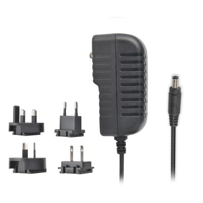 China Interchageable 100-240v 50-60hz DC 5v 6v 9v 9.6v 12v 14v 15v 16v 22v 24v 300ma 400ma 500ma 800ma 1.5a 2a AC Output Power Adapter for sale