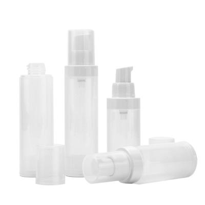 China Cosmetic Custom Cosmetic Packaging Bottles 30ml 50ml Cosmetic Airless Pump Bottles Set for sale