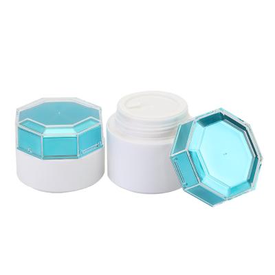 China PP Cosmetic Jars 30g 50g PP Double Wall Cosmetic Packaging Plastic Cream Jar Cosmetic Container for sale