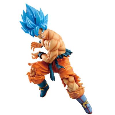 China DBZ Dragon Figure Super Goku Blue Hair Cartoon Character Anime PVC Figure Funny Model Toy 17cm for sale