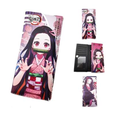 China Demon Slayer Wallet Anime Cosplay Color Draw Coin Purse Button Anime Wallet Waterproof for sale