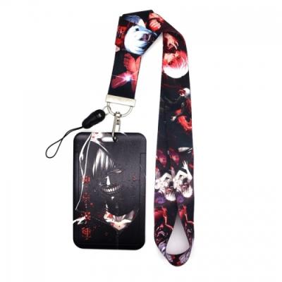 China Japan Style 4 Styles Tokyo Ghoul Key Chain Badge Holder ID Card Pass Lanyard Neck Strap Lanyards For Key Accessories for sale